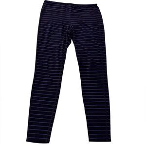 Athleta Black and Blue Striped Leggings